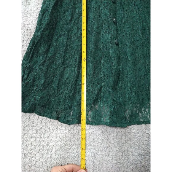 Dawn Joy Lace Embroidered Sheer Dress Green 4p Whimsygoth Vintage Y2K Fairy - Picture 10 of 12